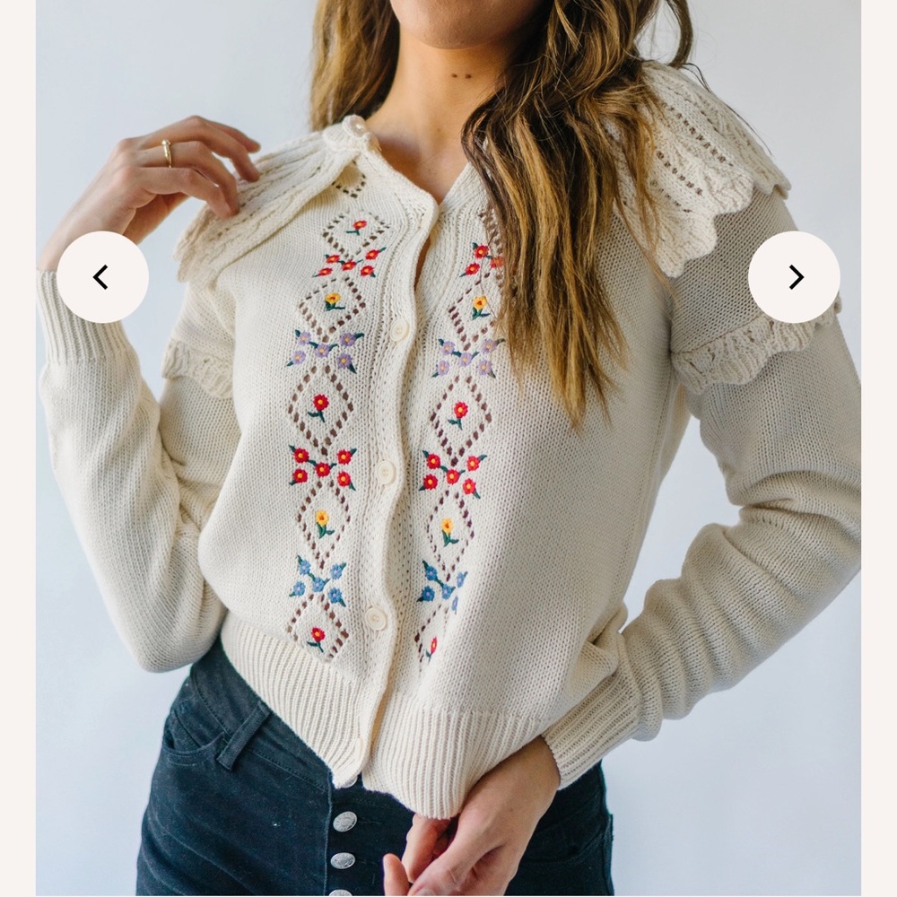 The Leandra Embroidered Detail Knit Sweater